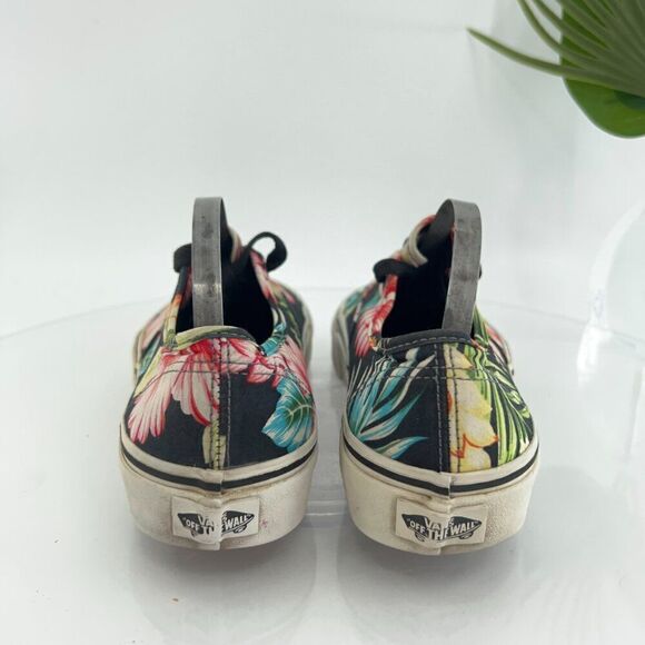 VANS Atwood Shoes Womens 7 Canvas Hawaiian Tropical Floral Black Multi Sneakers - Picture 3 of 15